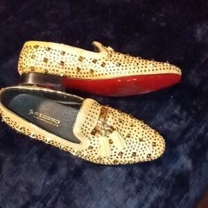 Axcess Gold Studded men's Loafers with Tassels